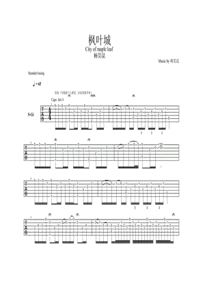杨昊昆《枫叶城》 吉他谱.docx