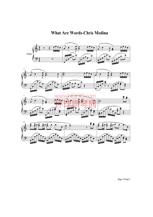What Are Words（精简版） 钢琴谱.docx