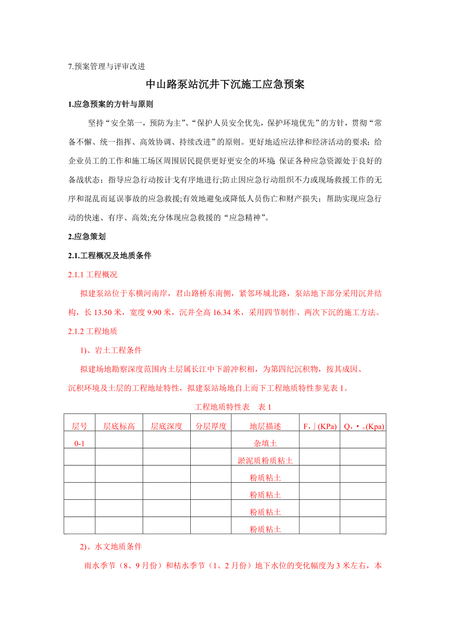 江阴市东横河污水截流系统工程沉井下沉施工应急预案.doc_第3页