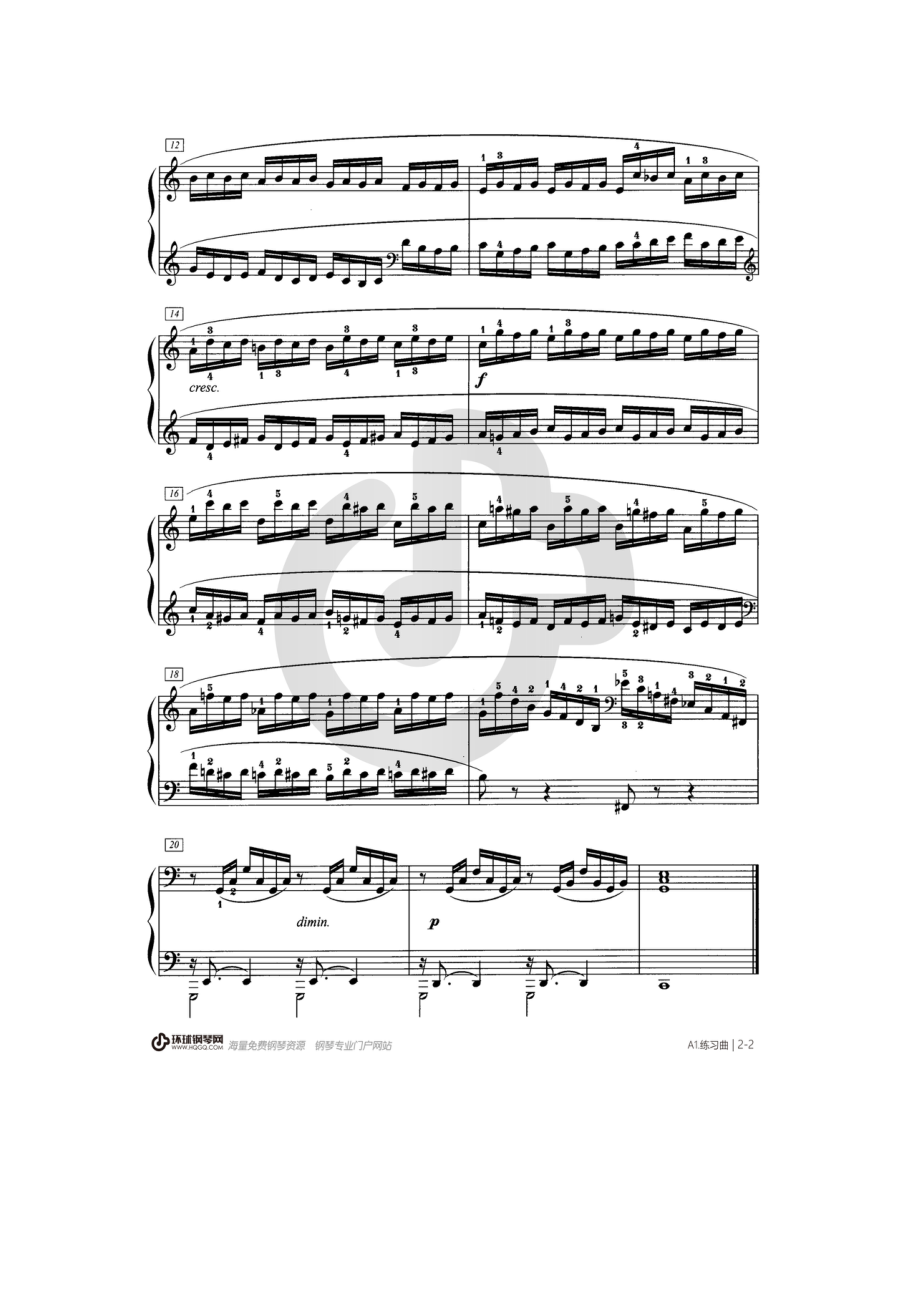 克拉莫60首钢琴练习曲1 钢琴谱.docx_第2页