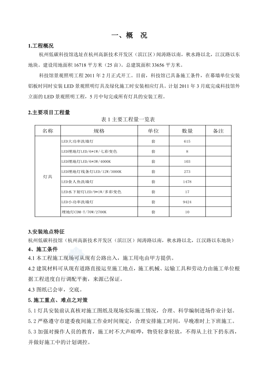 杭州低碳科技馆景观照明亮化施工组织方案(钱震中).doc_第3页