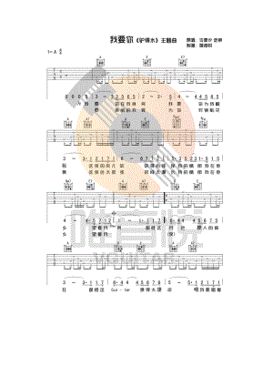 我要你吉他谱六线谱 任素汐 驴得水主题曲 A调原版简单版高清弹唱谱唯音悦吉他社编配制作 吉他谱.docx