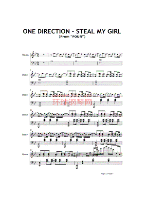 Steal My Girl 钢琴谱.docx