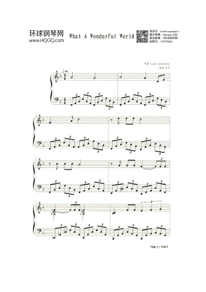 What a Wonderful World（《北京遇上西雅图》片尾曲） 钢琴谱.docx