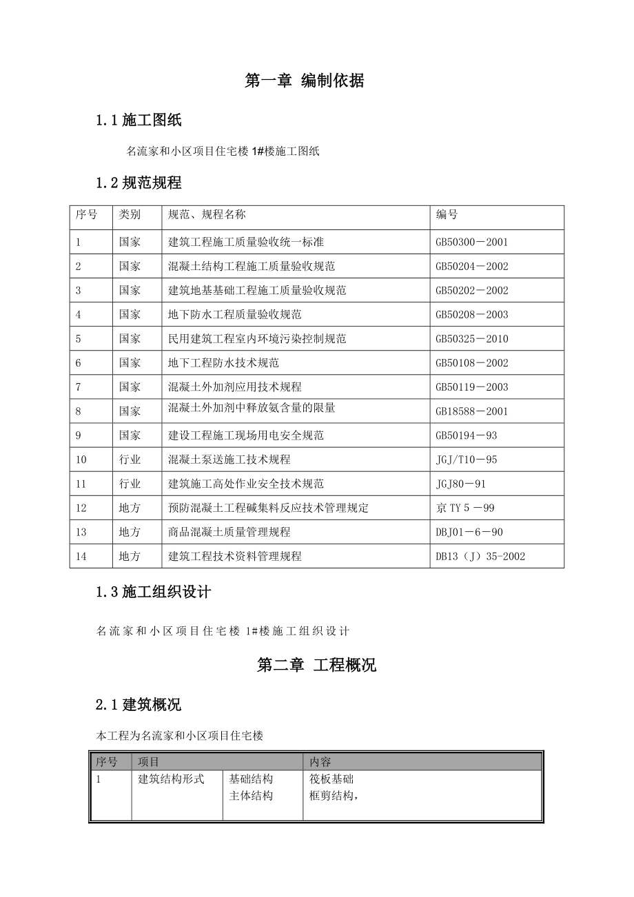 小区项目住宅楼 楼混凝土工程工方案.doc_第3页