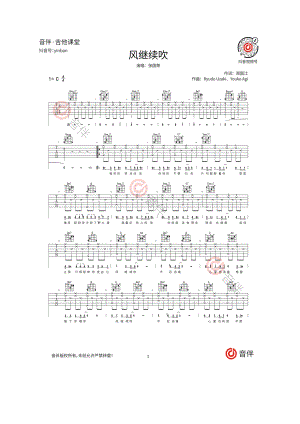 风继续吹吉他谱六线谱 张国荣 C调高清弹唱谱 毛毛吉他编配制作 吉他谱.docx