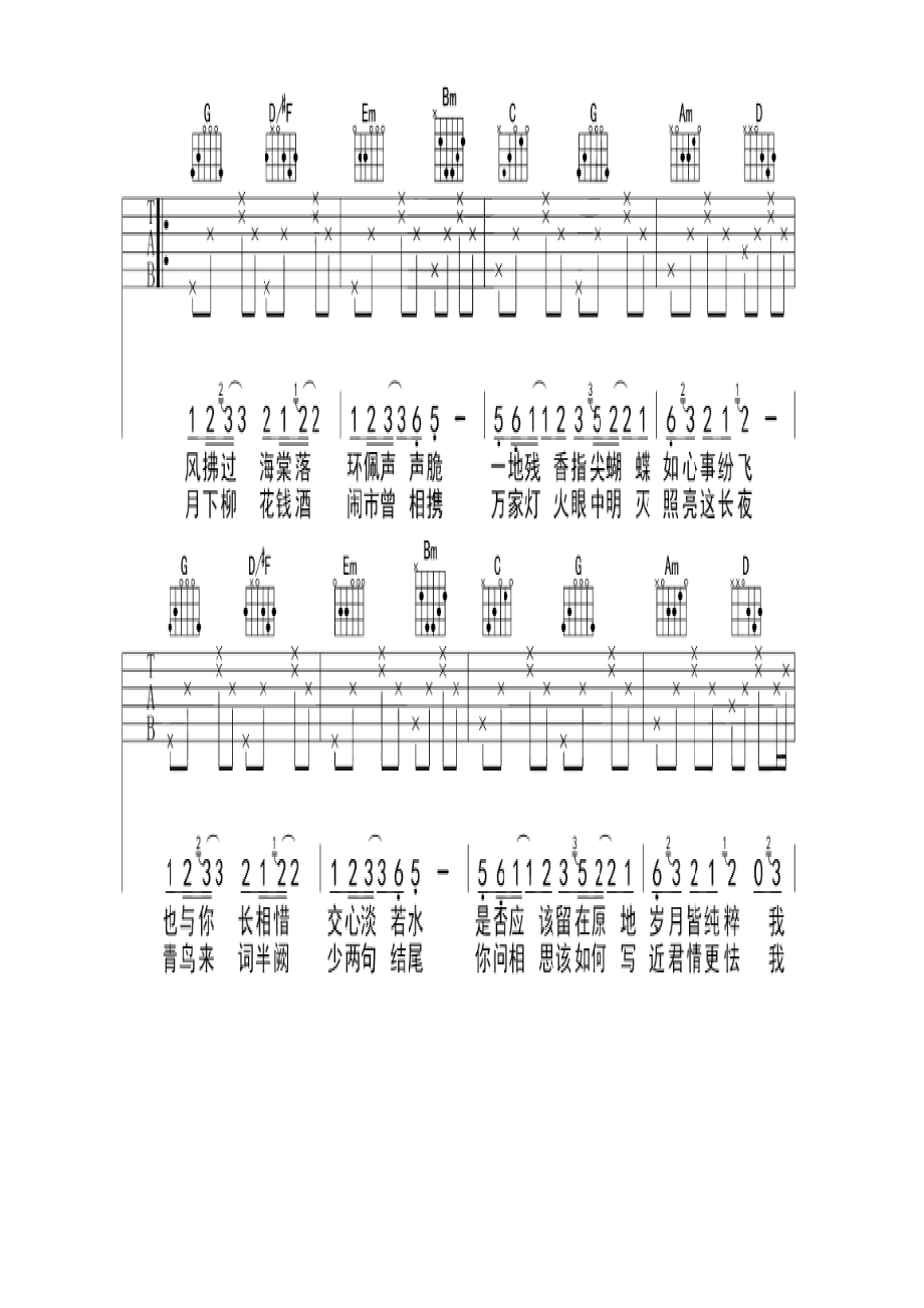 抖音热歌《落》 吉他谱.docx_第2页