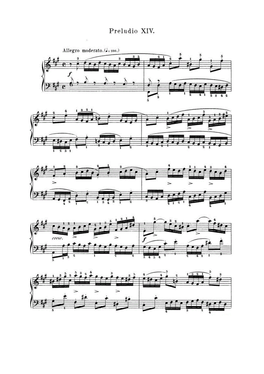 巴赫《平均律钢琴曲集·第一卷》之前奏曲（NO.14） 钢琴谱.docx_第1页