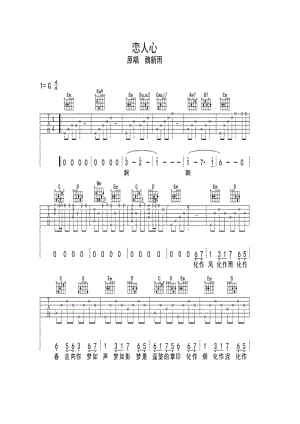 魏新雨《恋人心》 吉他谱_1.docx