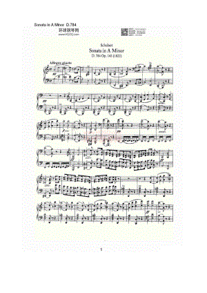 Sonata in A Minor D.784（A小调奏鸣曲D.784） 钢琴谱.docx