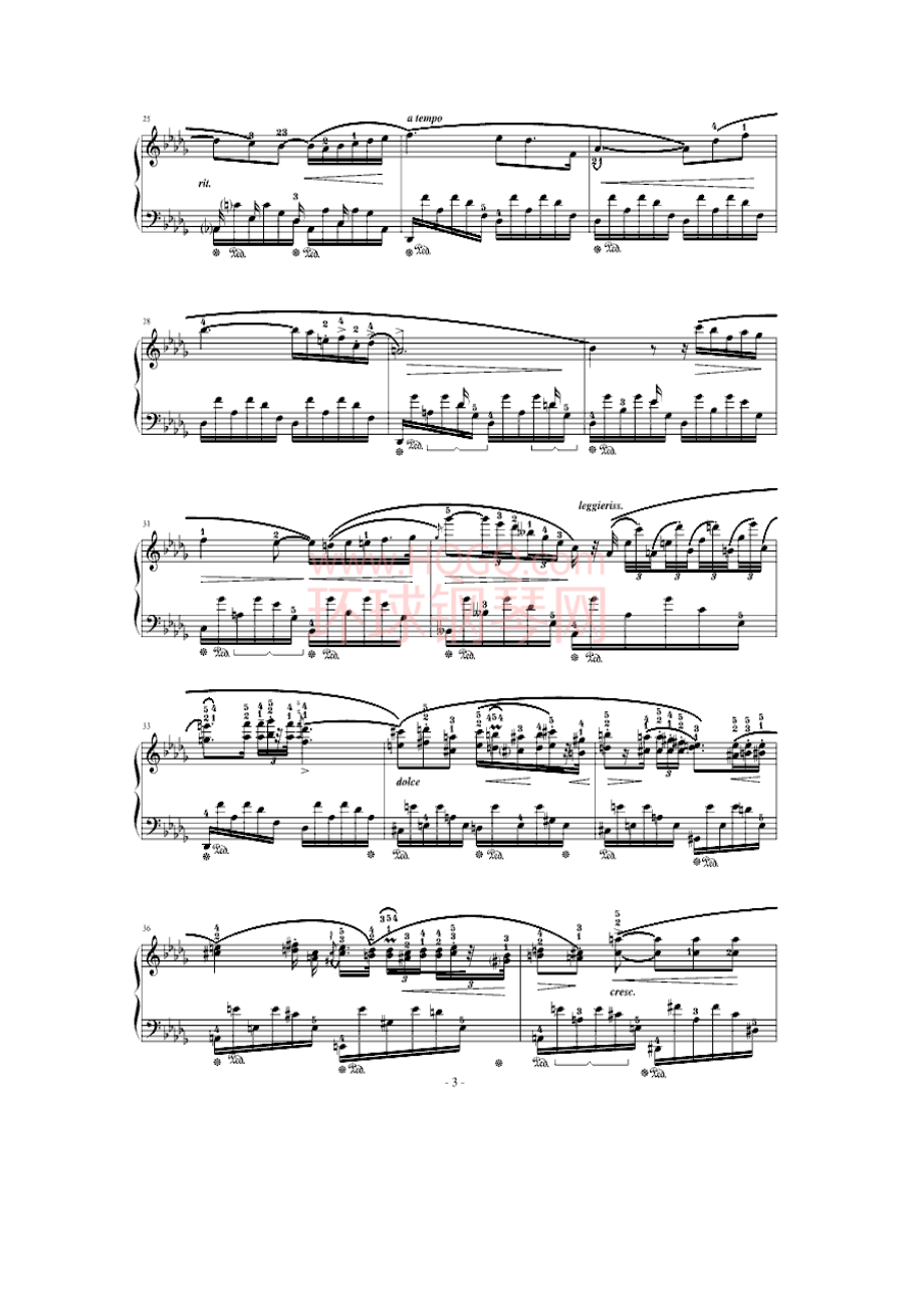 夜曲（肖邦降D大调夜曲） 钢琴谱.docx_第3页
