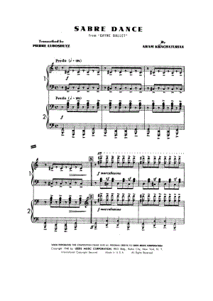 马刀舞曲 Sabre Dance 钢琴谱_3.docx