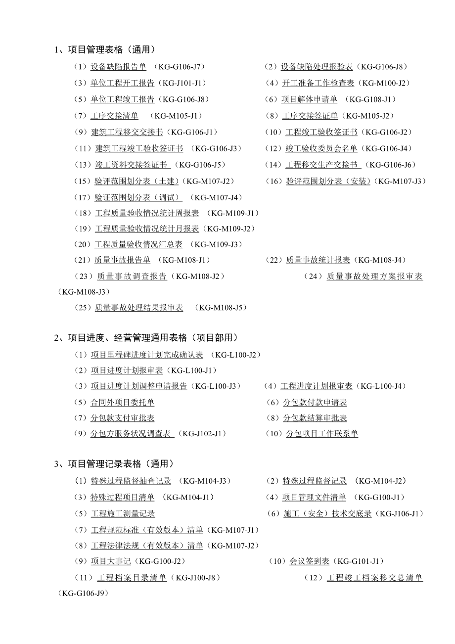 电力工程公司项目施工管理表格汇编.doc_第2页