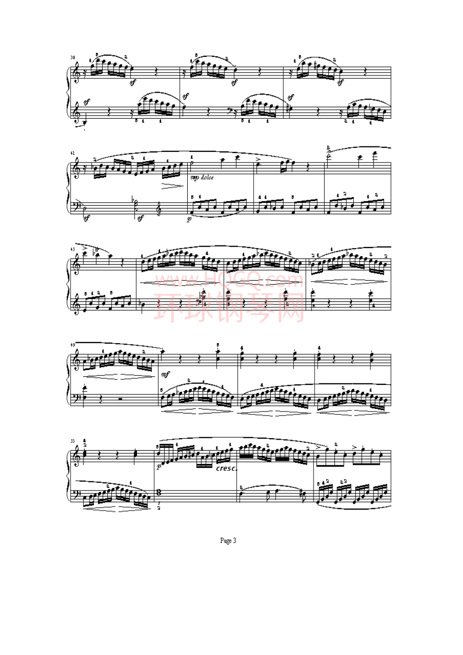 C大调第16钢琴奏鸣曲K.545第一乐章 钢琴谱.docx_第3页