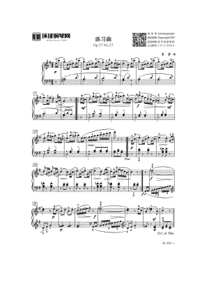 练习曲（Op.37 No.27） 钢琴谱.docx