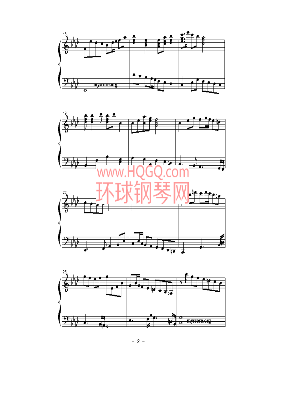 神雕侠侣交响乐改编钢琴曲：小赋格曲钢琴谱.docx_第2页