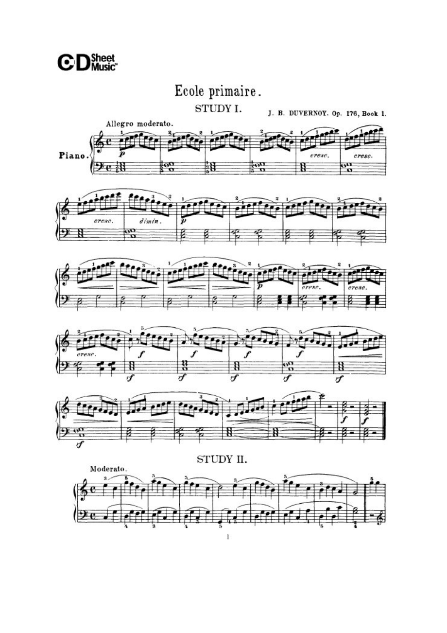 钢琴基础训练 Scuola Primaria Op.176 钢琴谱.docx_第1页