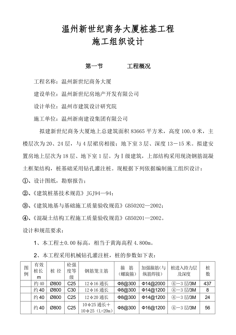 温州新世纪商务大厦桩基工程施工组织设计.doc_第1页