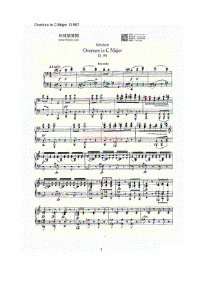 Overture in C Major D.597（Ｃ大调序曲 D.597） 钢琴谱.docx