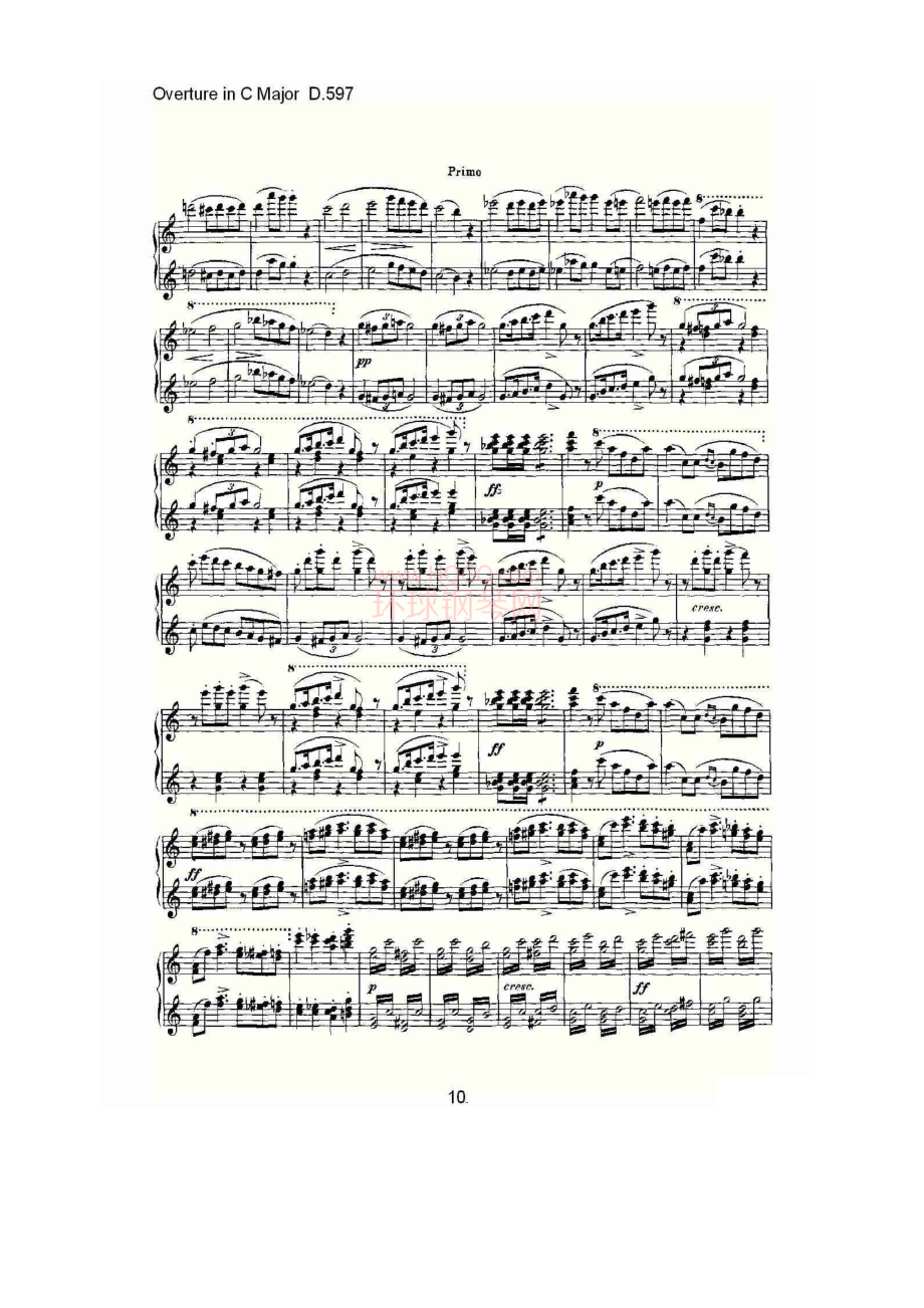 Overture in C Major D.597（Ｃ大调序曲 D.597） 钢琴谱.docx_第2页