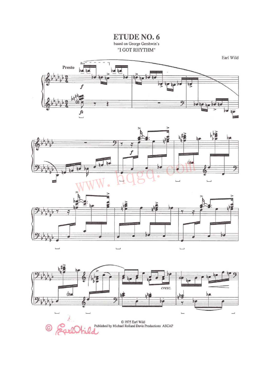 格什温练习曲 Gershwin Etudes 钢琴谱_2.docx_第1页