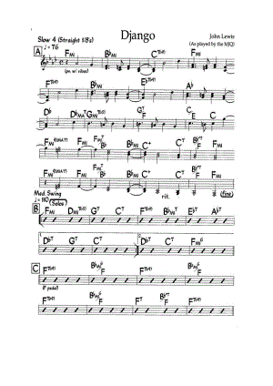 Django（爵士钢琴曲） 钢琴谱.docx