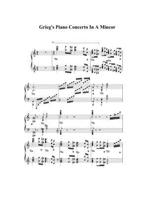 Greig's Piano Concerto In A Minor 格里格钢琴变奏曲 钢琴谱.docx