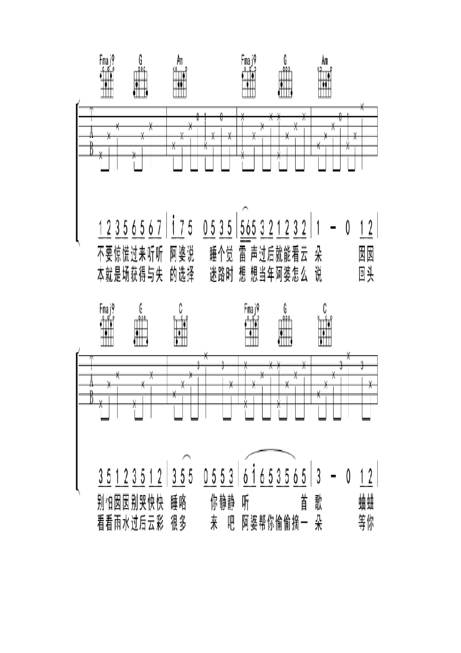暗杠《阿婆说》 吉他谱.docx_第2页