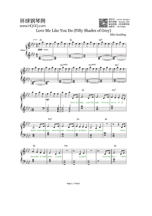 Love Me Like You Do（《五十度灰》主题曲） 钢琴谱.docx