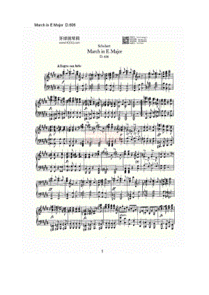 March in E Major D.606（E大调进行曲 D.606） 钢琴谱.docx