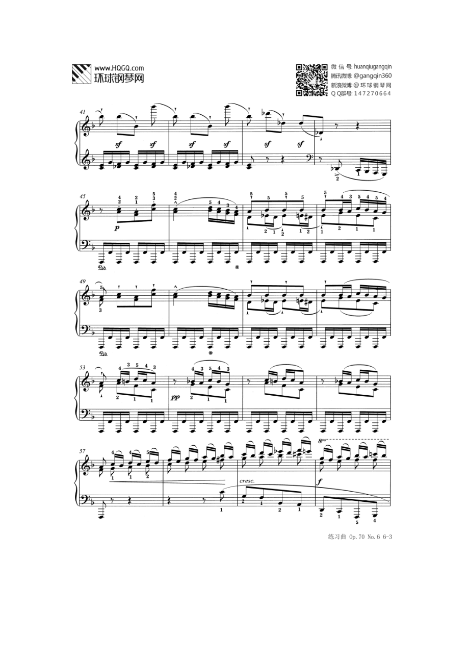 练习曲 练习曲Op.70 No.6（选自武汉音乐学院钢琴考级教程九级） 钢琴谱.docx_第3页