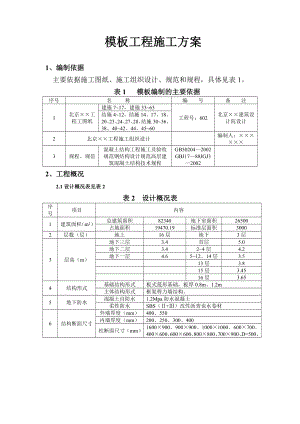 某大厦（地上16层地下3层）模板工程施工方案.doc