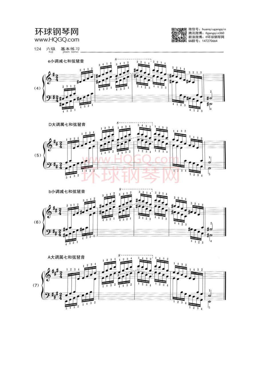 A1 音阶主三和弦琶音属七、减七和弦琶音 钢琴谱.docx_第2页