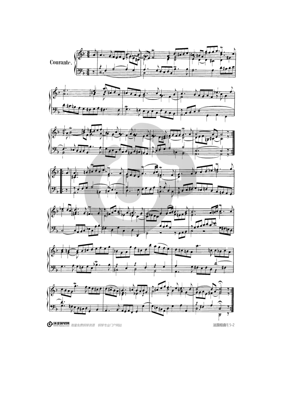 第一首BWV 812（选自《法国组曲》） 钢琴谱.docx_第2页