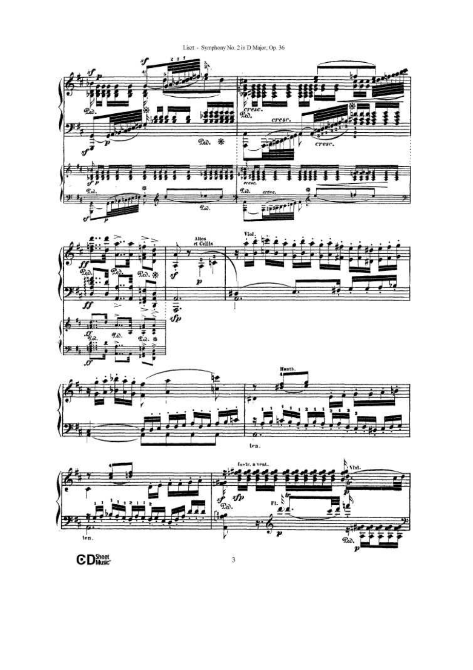 D大调第二交响曲 Symphony No.2 in D Major Op.36 钢琴谱_1.docx_第3页