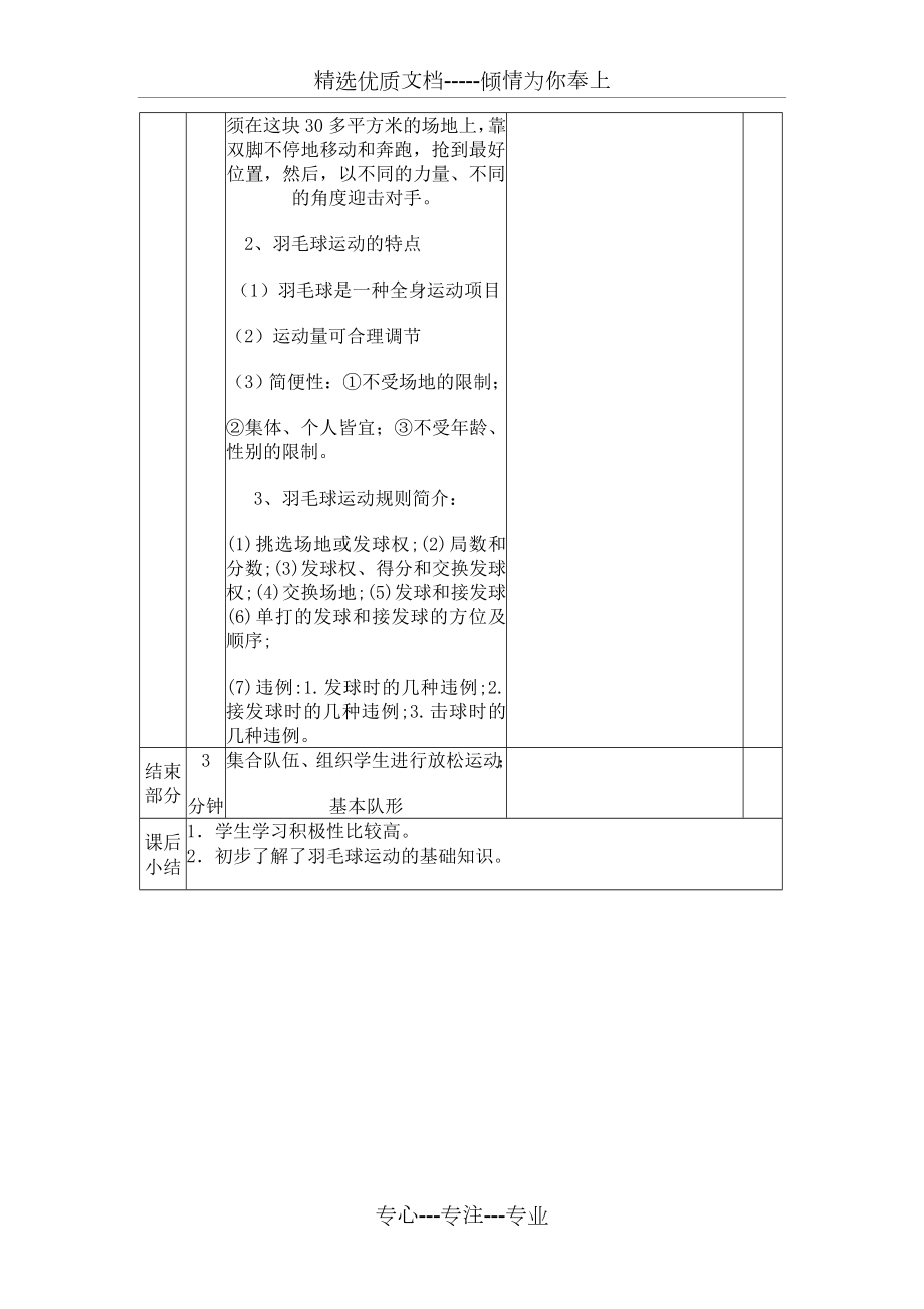 羽毛球课程优秀教案全.doc_第2页