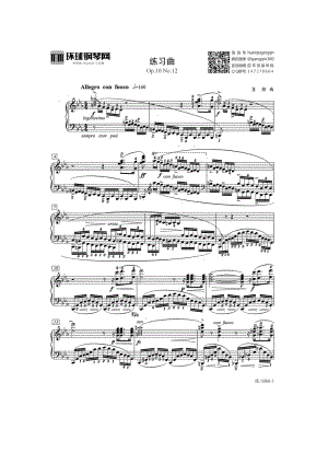 练习曲（Op.10 No.12） 钢琴谱.docx