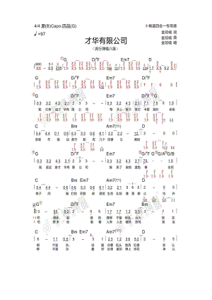 才华有限公司吉他谱 吉他谱.docx