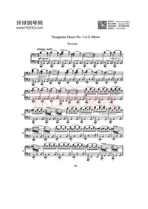 匈牙利舞曲1号 钢琴谱.docx