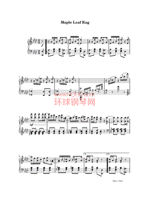 Maple Leaf Rag 钢琴谱_1.docx