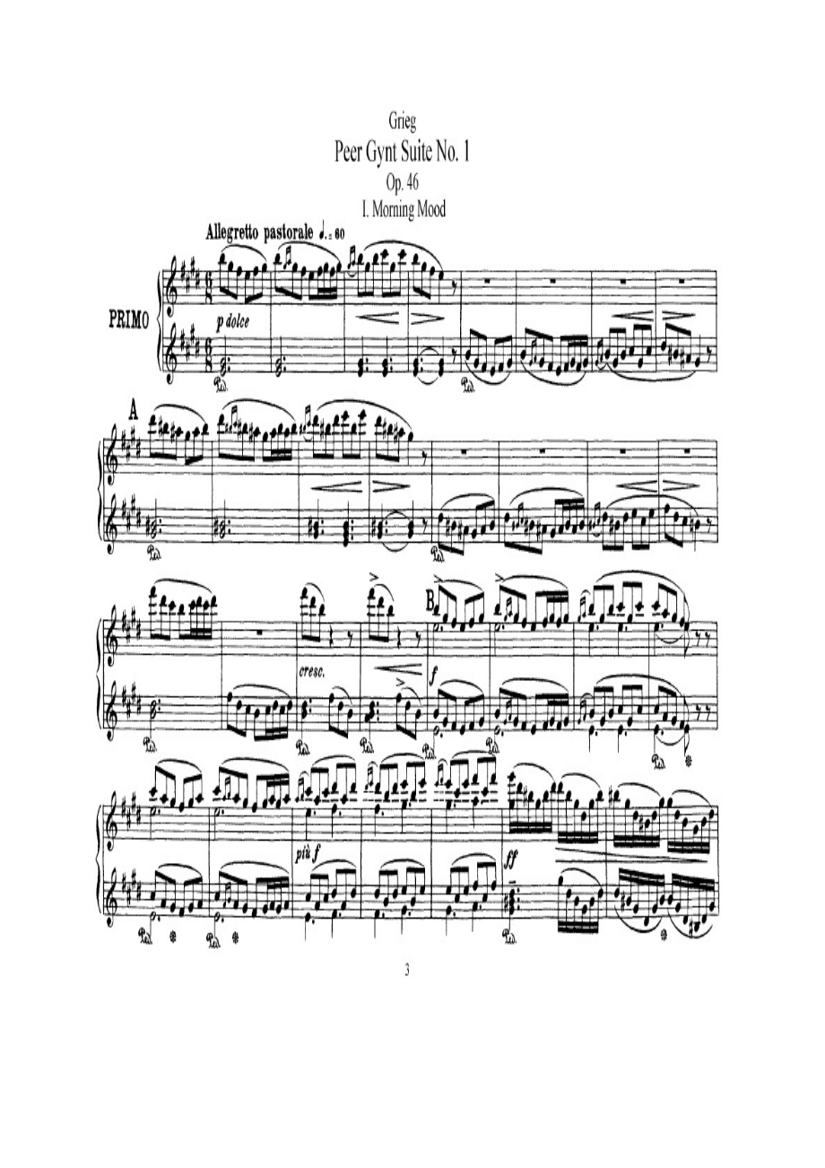 培尔·金特组曲 Peer Gynt Suite 钢琴谱_2.docx_第2页