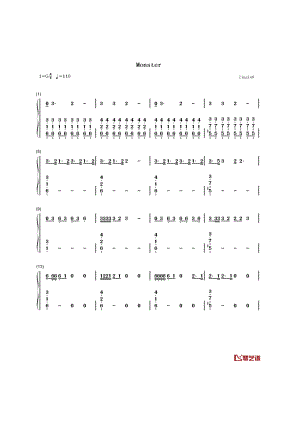 Monster钢琴简谱 钢琴谱.docx