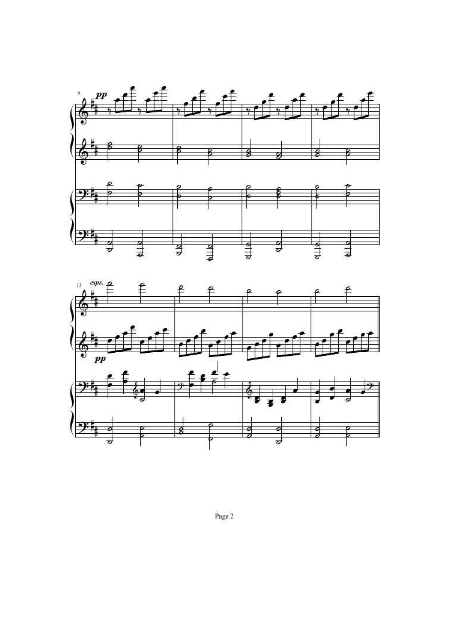 卡农(钢琴四手联弹完整版） 钢琴谱.docx_第2页