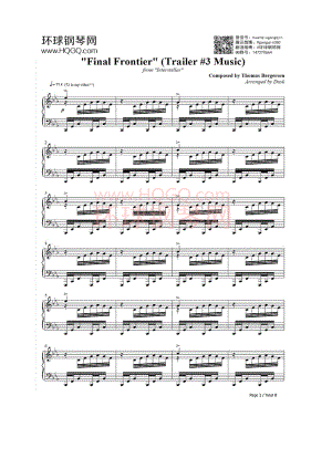 Final Frontier（星际穿越插曲） 钢琴谱.docx