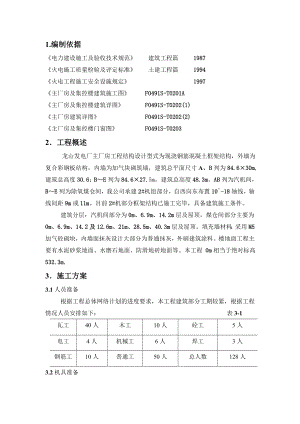 机主厂房建筑施工施工技术措施.doc