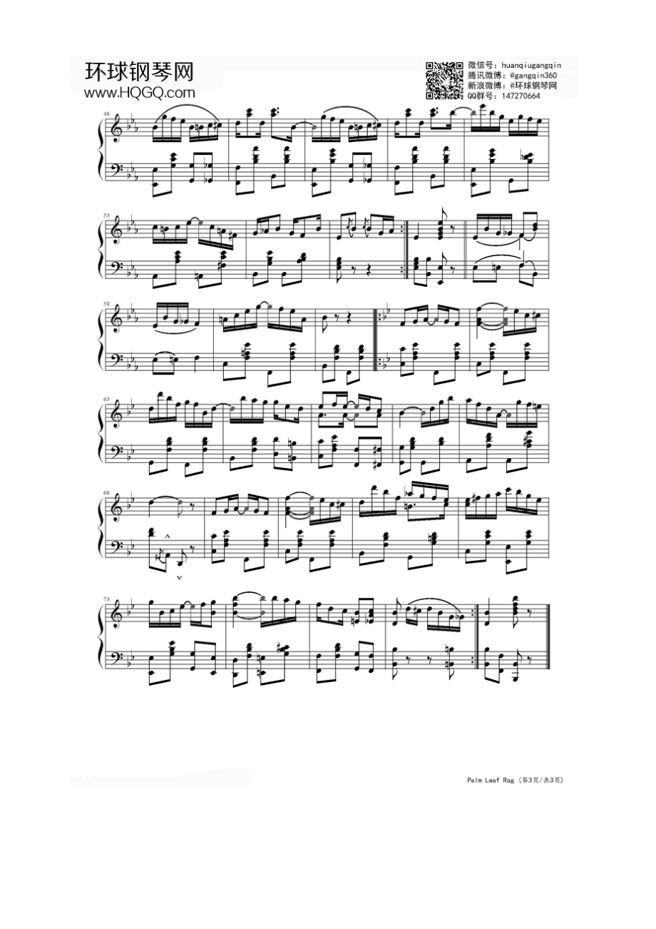 Palm Leaf Rag（棕榈叶拉格） 钢琴谱.docx_第3页