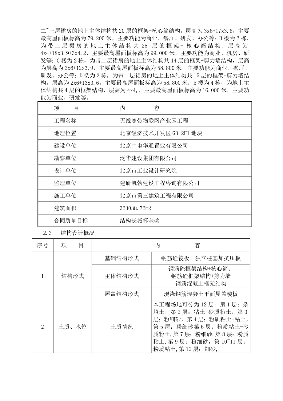 北京某高层框架核心筒结构商业办公楼工程安全施工组织设计(结构长城杯).doc_第3页