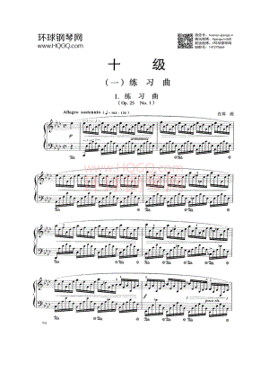 A1 练习曲（Op.25 No.1） 钢琴谱.docx