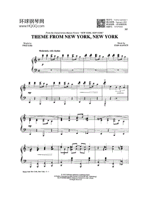 THEME FROM NEW YORK,NEW YORK（选自《77首Dan Coates 流行情调钢琴谱》） 钢琴谱.docx