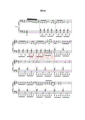 火影忍者疾风传最新主题曲diver（op8）钢琴谱.docx
